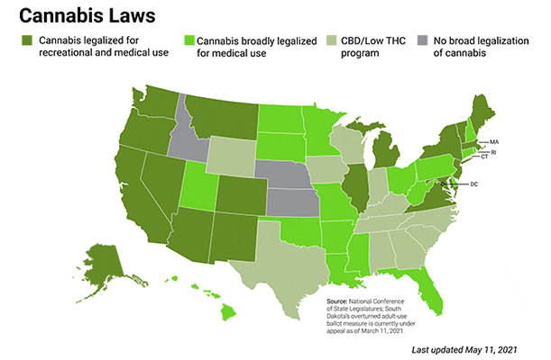 Cannabis laws map