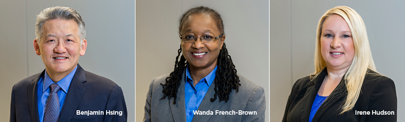 Benjamin Hsing, Wanda French-Brown and Irene Hudson