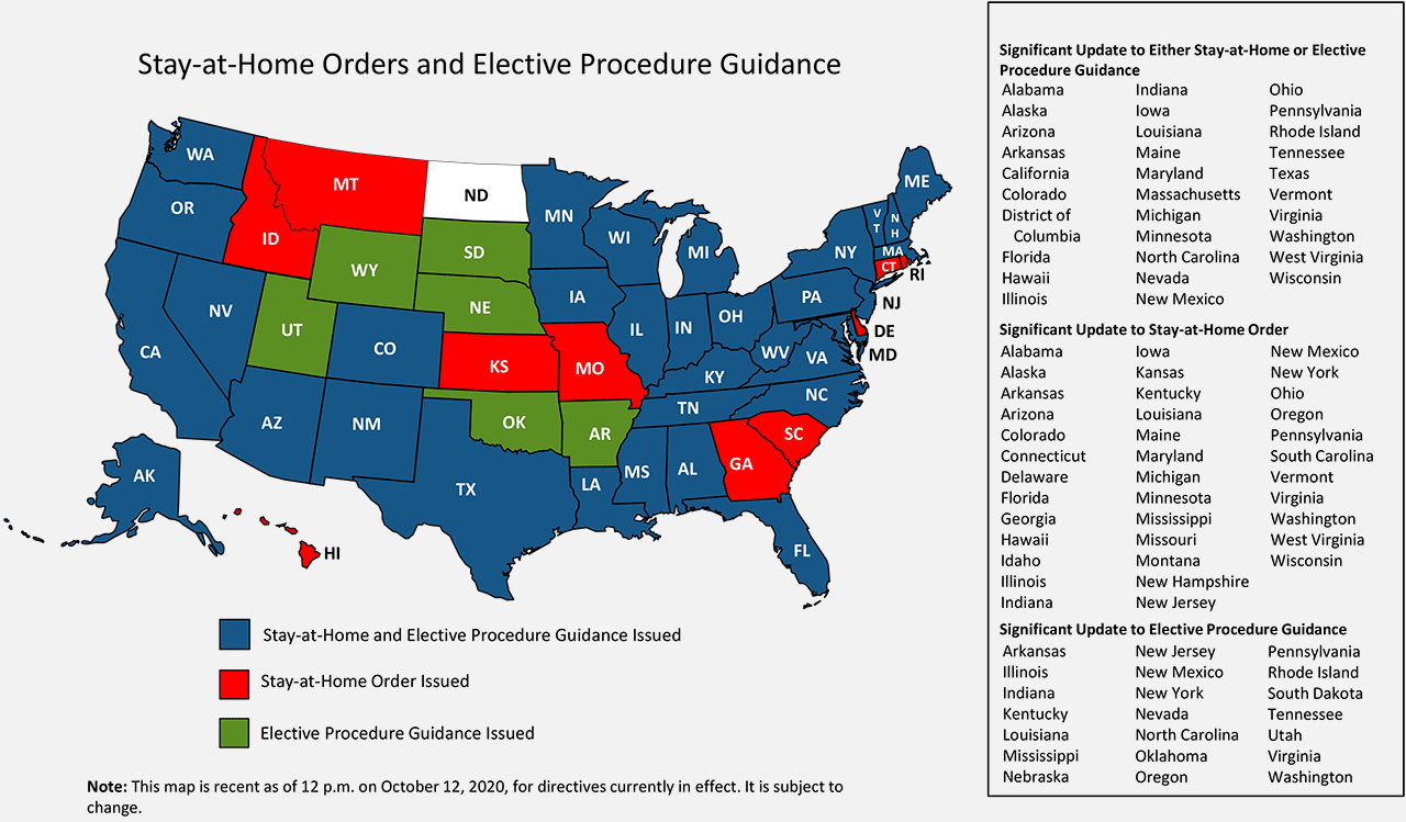 Stay-at-Home Orders and Elective Procedure Guidance